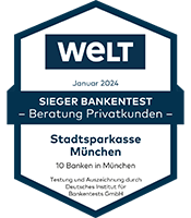 Siegel Die Welt: Beste Beratung für Privatkunden in Bayern